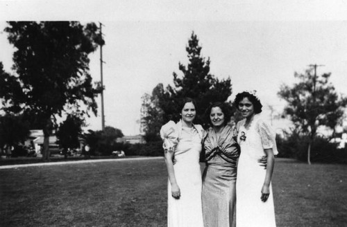 Women dressed for wedding