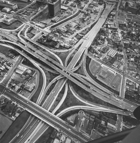 Aerial view of the 4-level interchange