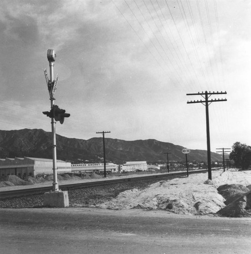 Lockheed plant in Burbank from afar, view 1