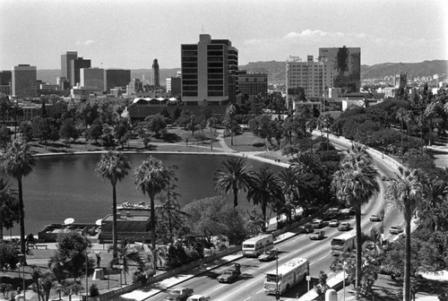 Looking west across MacArthur Park