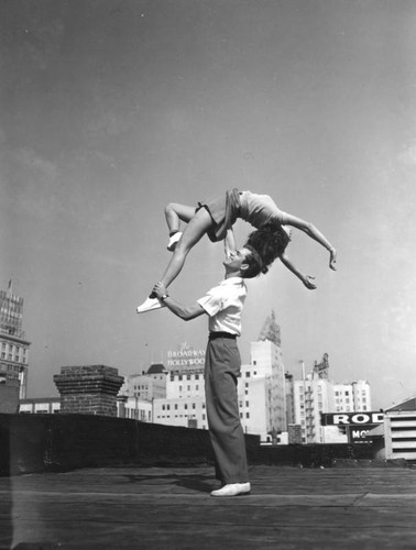 Rooftop gymnasts