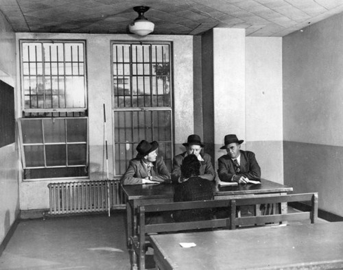 Visiting room and waiting room, L.A. City Jail