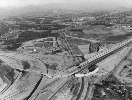 Earthquake damage to freeway interchange