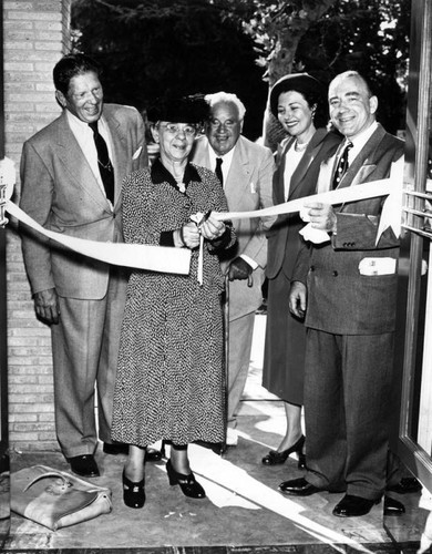 Cutting the ribbon