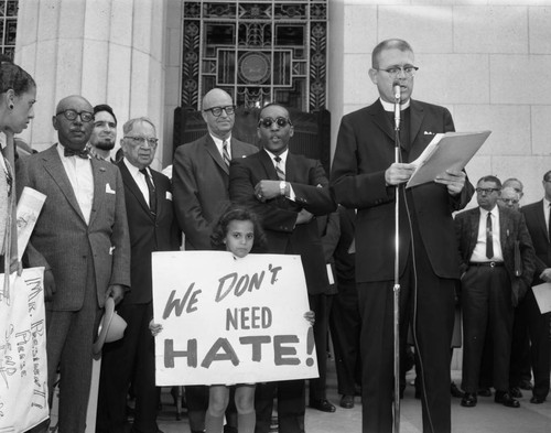 James Roosevelt attends civil rights rally