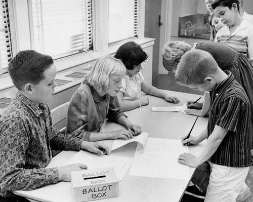 Students try out election process