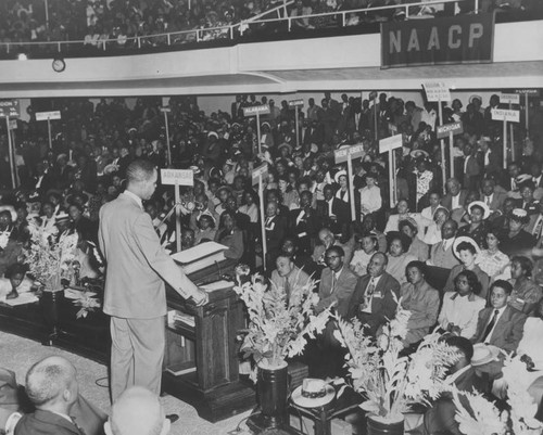 Roy Wilkins speaks at conference