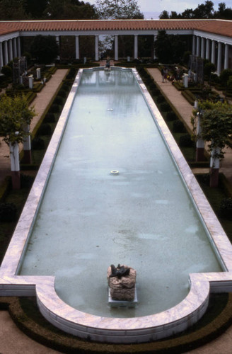 Reflecting pool, outer peristyle, J. Paul Getty Museum