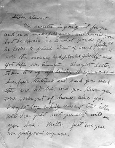 Louise Northcott letter