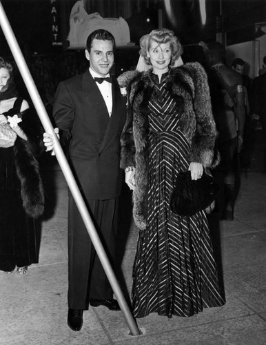 Desi Arnaz and Lucille Ball at premiere