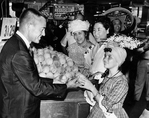 Visitors to Grand Central Market