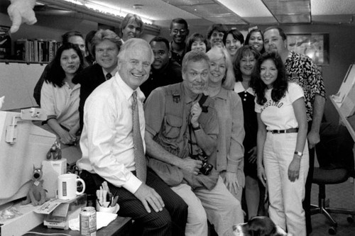 Mayor Riordan and the Downtown News staff