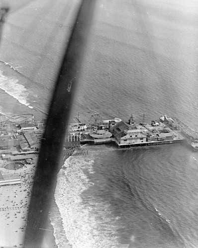 Aerial view of a Venice pier