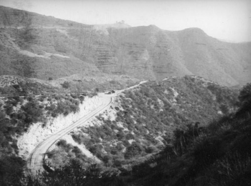 Driving through the mountains near Hollywoodland