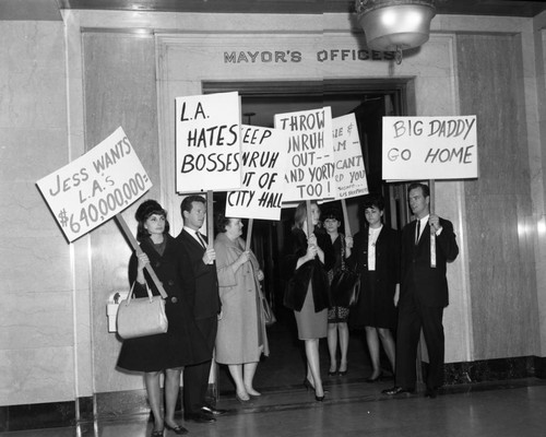 Community protest outside Mayor's offices