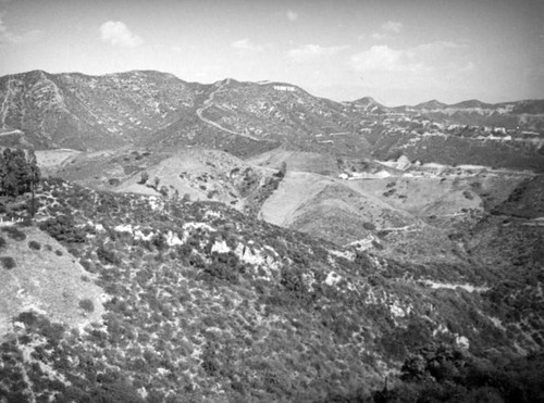 View of the Hollywoodland sign from Outpost Estates