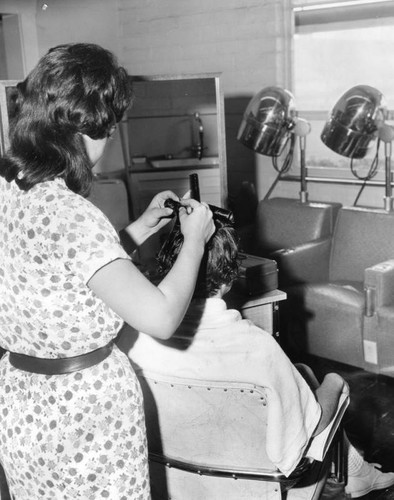 Learning to hairdress at the institution