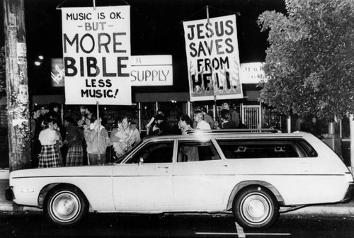 Christians protesting music