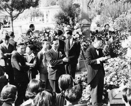 Funeral at a cemetary