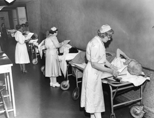 Patients at crowded County Hospital