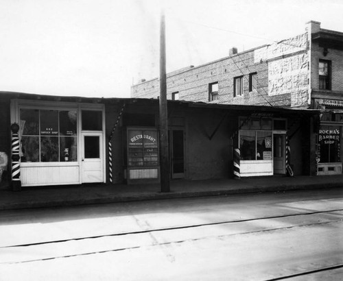 Adobe establishments along Spring Street