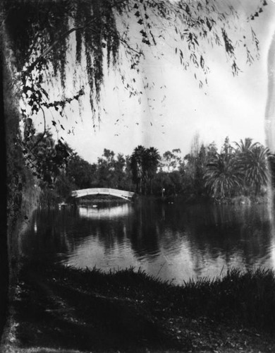 Bridge over lake in Echo Park