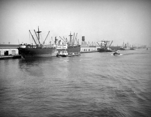 L. A. Harbor, docked ships