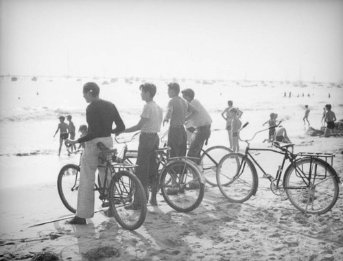 Riding bikes at the beach