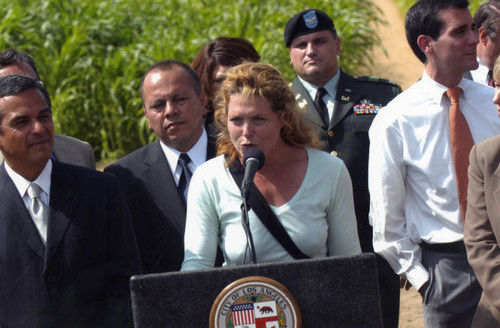 Press conference at "Not a Cornfield"