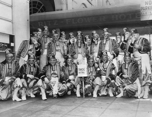 Shriners in gas masks