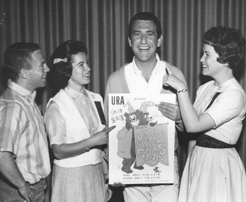 Soupy Sales and pies ready for Mardi Gras