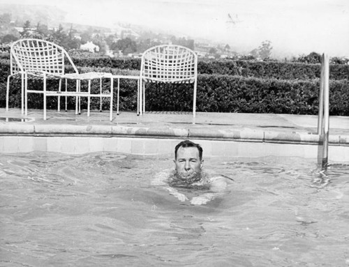 Mayor Yorty in the pool