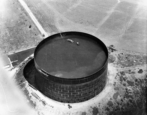 Reservoir water tank seen from above