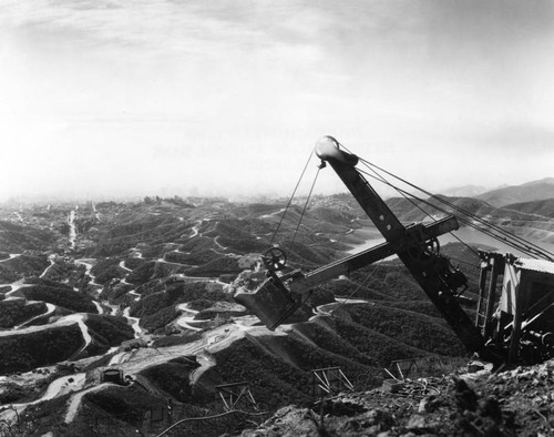 Steamshovel and view of the hills