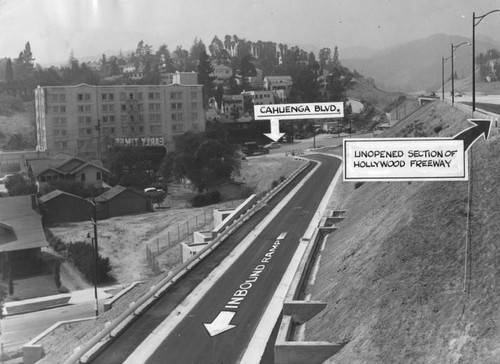 Unopened section of Hollywood Freeway