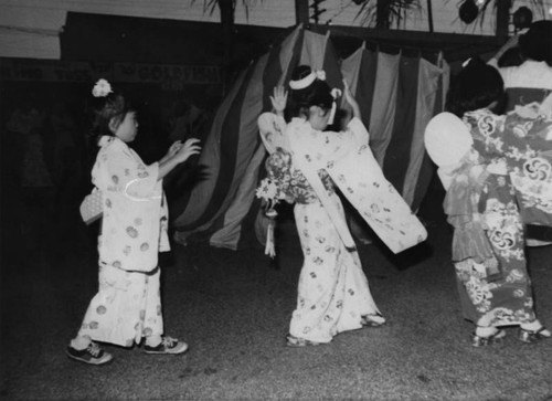 Japanese American girls perform at Obon festival