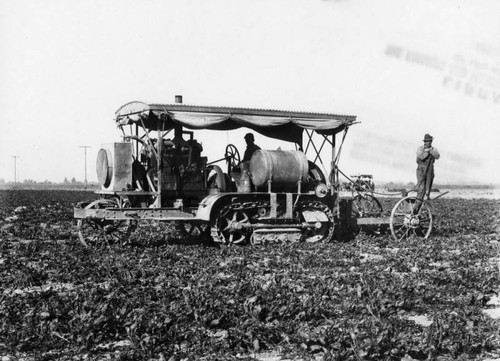 Farm machine in field