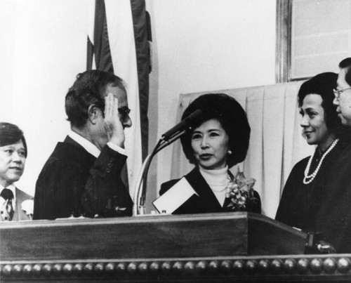 California Secretary of State taking oath of office