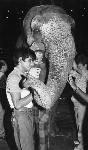 Visually impaired children enjoy the circus