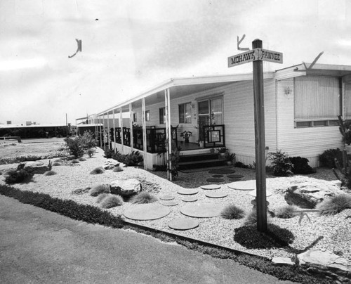 Exterior of a mobile home