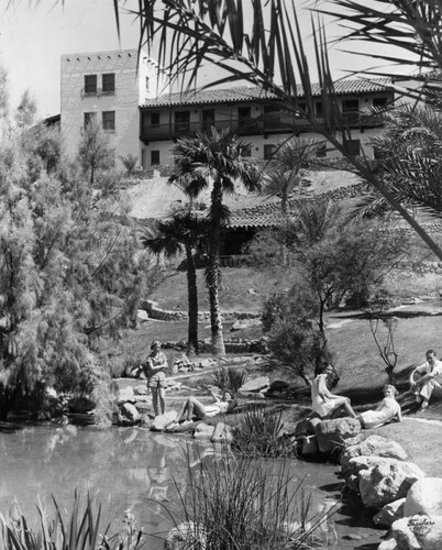 Palm garden at Death Valley's Furnace Creek Inn