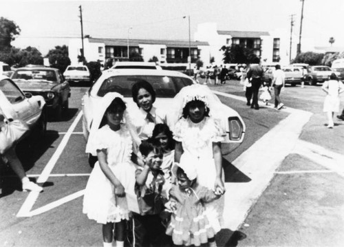 Children dressed for church