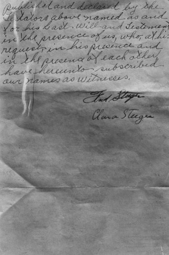 Last will and testament, Albert L. Cheney estate investigation