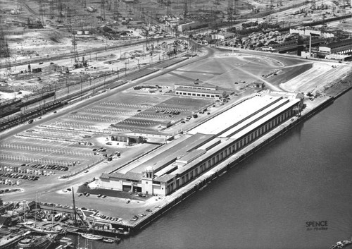 Passenger-cargo marine terminals, aerial view