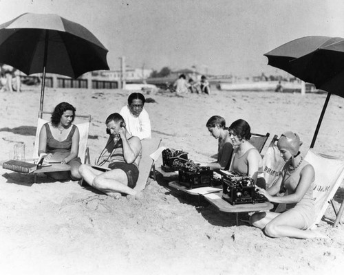 Office setting on the beach at Deauville Club