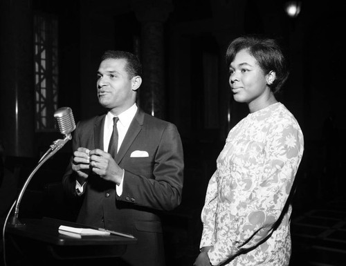 Councilman Billy Mills and Executive Secretary Flossie Burnley