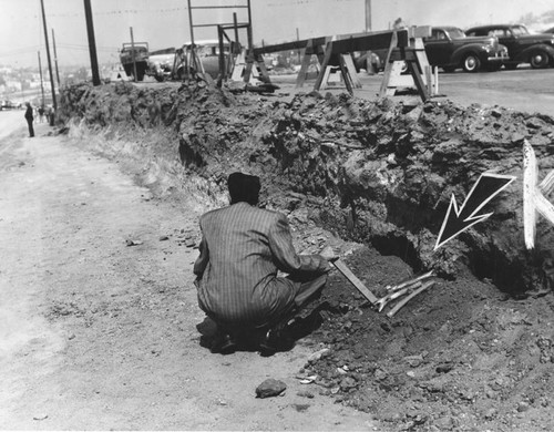 Freeway work unearths soldier's bones