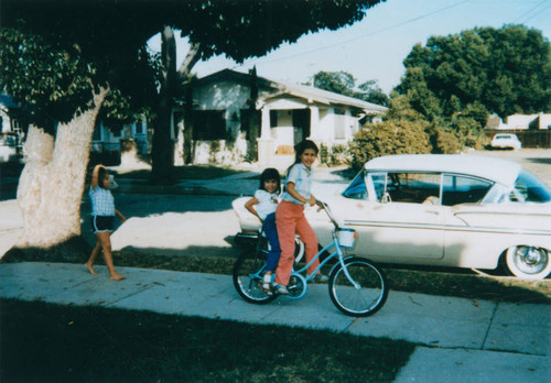 Girls playing outside