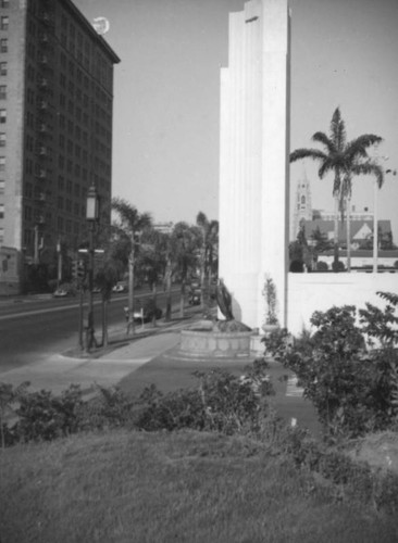 Ambassador Hotel pylon and Wilshire Boulevard