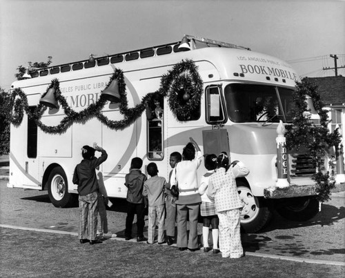 Waiting for the LAPL Bookmobile to open